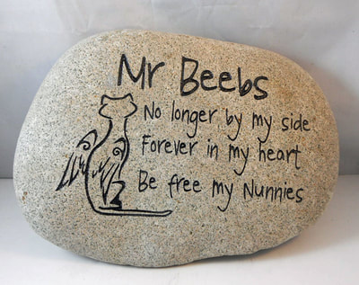 Personalized Engraved cat Memorial remembrance rock