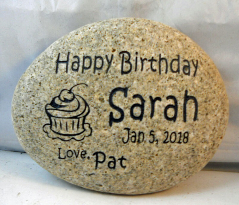 Engraved Stone for Birthday Gift