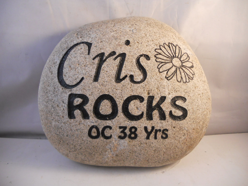 Custom Engraved Large River Rock Sign