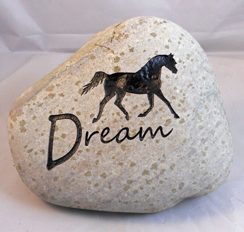 Dream
horse engraved rock
