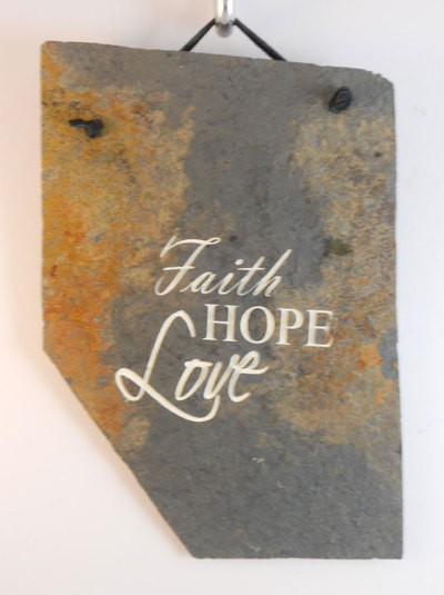 Faith Hope Love
engraved stone sign