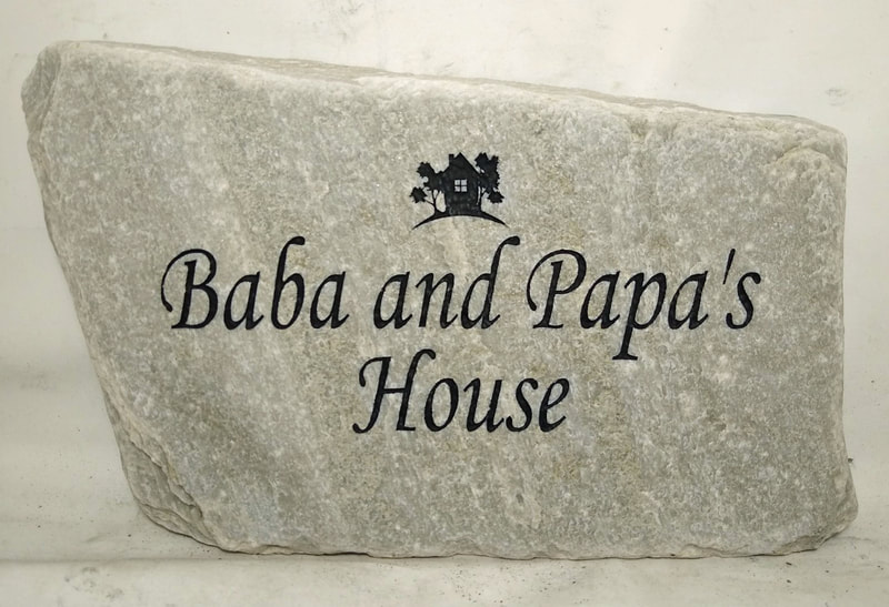 Custom Engraved 2" Medium, Large, XLarge Bluestone for Flat Memorial, Business Sign and for Home sign plaques