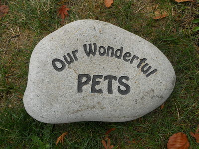 engraved pet gravestone "our wonderful pets" sign