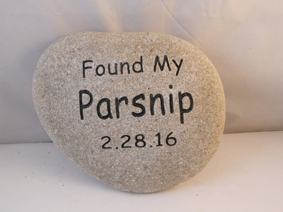 engraved friendship stone with Found my Parsnip
