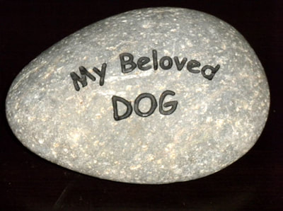 Engraved rock and slate plaque sign for dog  memorial