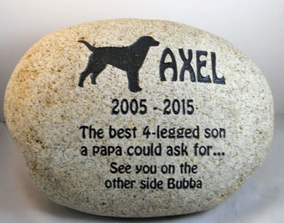 custom memorial engraved stones for dogs with imprint of dog photo
