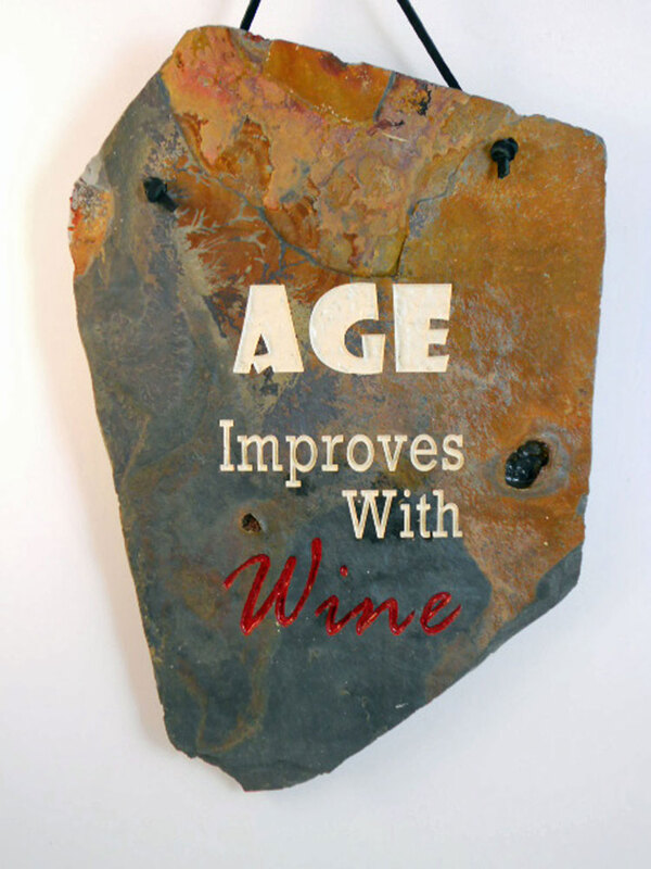 Age Improves with Wine Funny Plaque Signs
