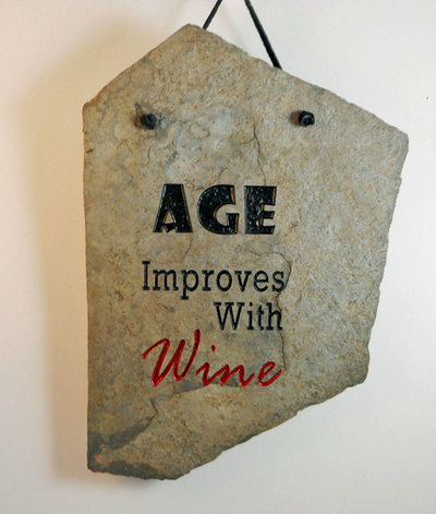 Age Improves with Wine funny engraved sign