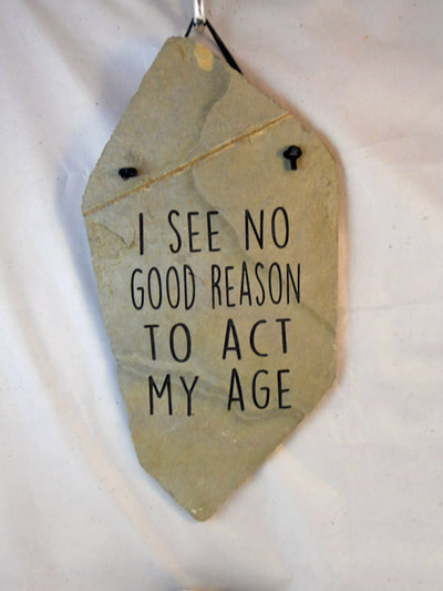 I See No Good Reason To Act My Age 
funny engraved sign