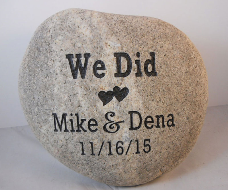 Custom Engraved Rock Sign for Wedding Gift