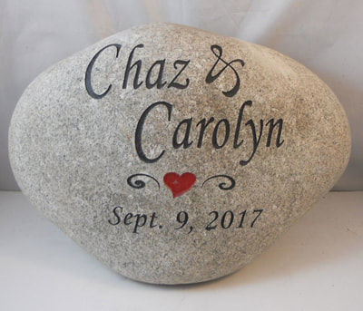 Personalized Engraved Rock and slate gifts for weddings and celebration 