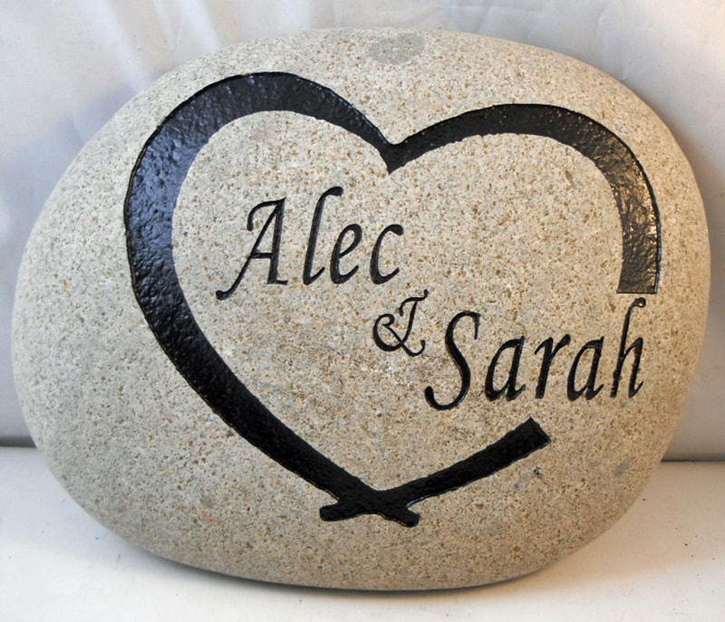 Custom Engraved Rock Gift for Newlyweds