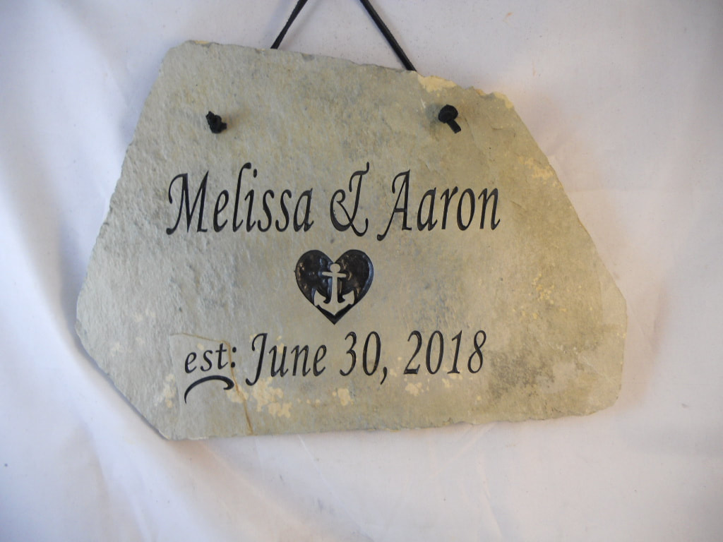 Custom Engraved Slate Wedding Gift