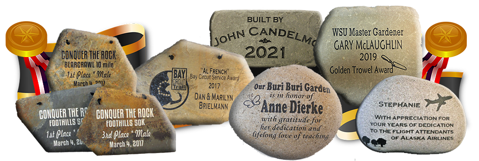 engraved rock and plagues personalize Business and achievement awards