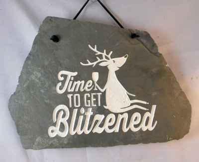 Engrave rock plaque funny signs with "time to get Blitz" holiday gift