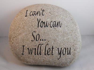 personalized encouragement engraved stone and signs