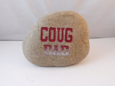 Washington state university engraved rock  coug gift