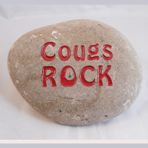 Cougs Rock Washington State engraved rock
