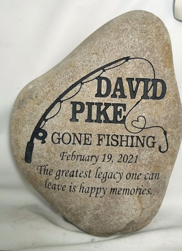 Custom Engraved River Rock Memorial for People