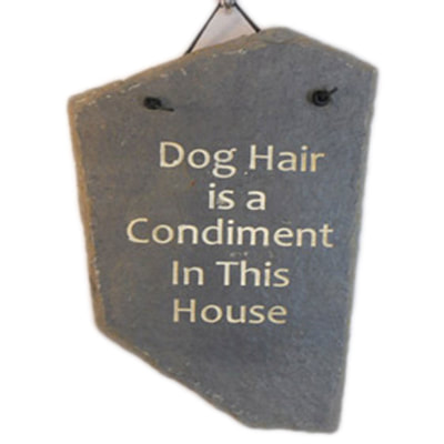 Dog Hair is a Condiment in This House
funny engraved stone sign