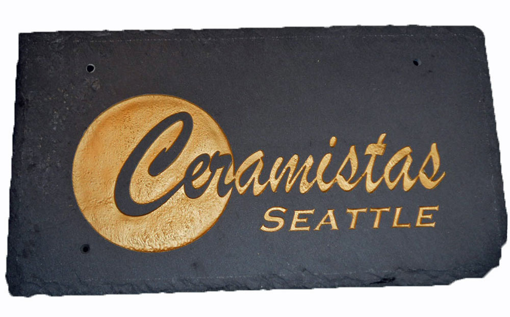 Personalized Engraved Rock slate company logo signs