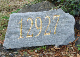 Engraved Slate & Rock  home number sign