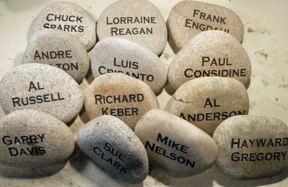 engraved rock sign with personalized name