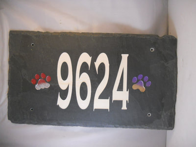 custom house rock sign wit home address numbers
