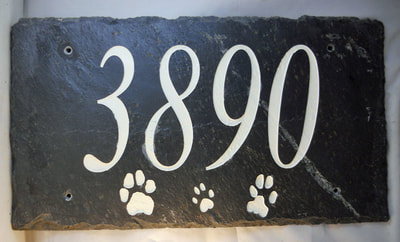 Personalized engraved  custom house sign with dog paw prints