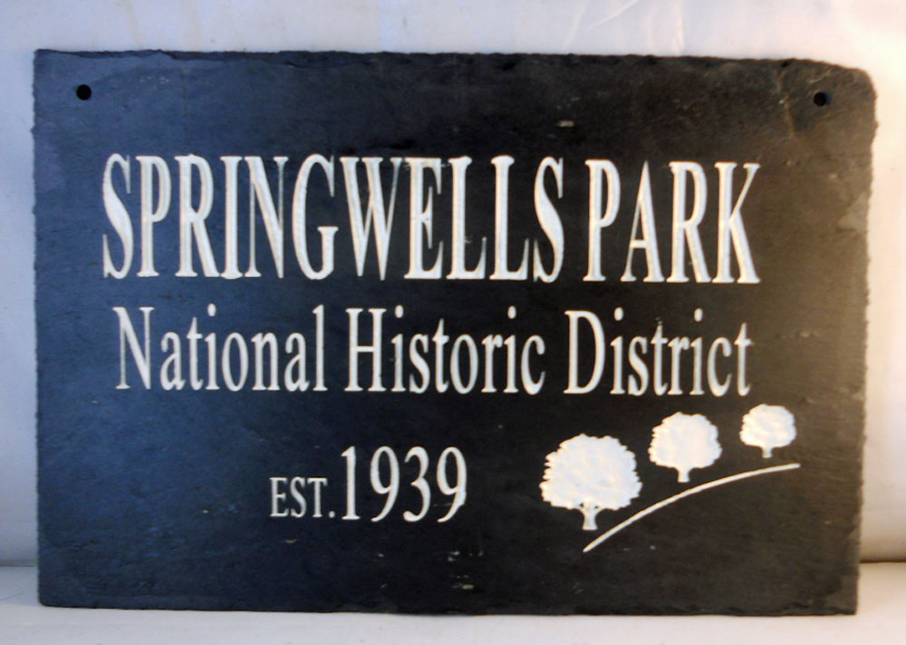 Personalized Engraved  Rock and slate historic park sign