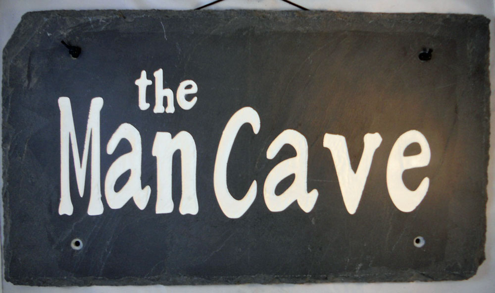 Engraved Rock the man cave slate sign
