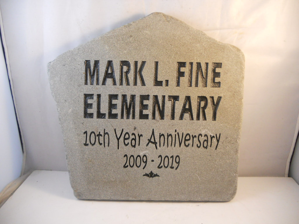 personalized engraved rock school name sign