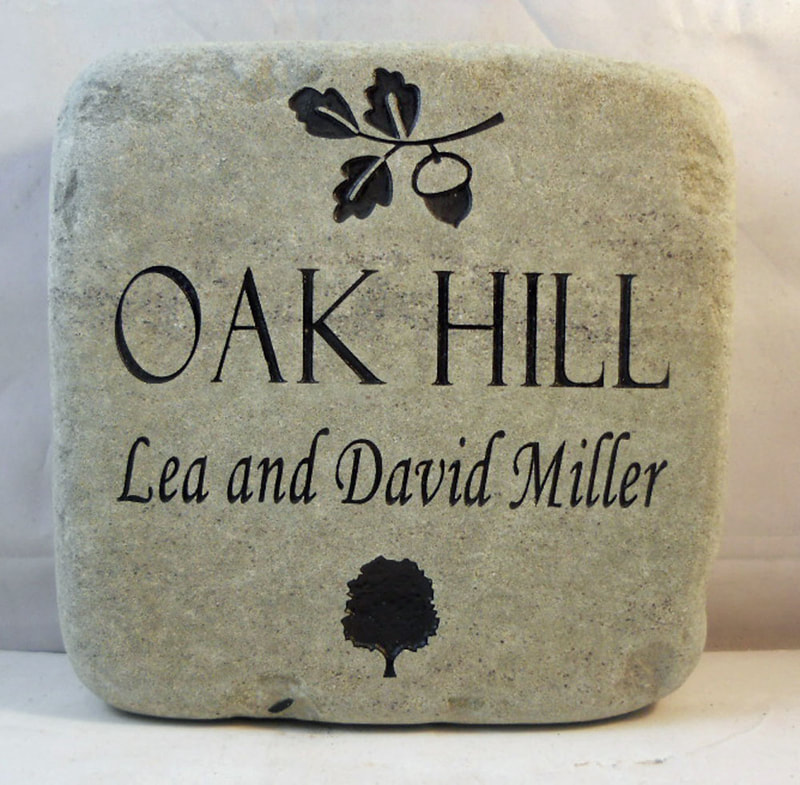 engraved custom stone paver with persons name and photo