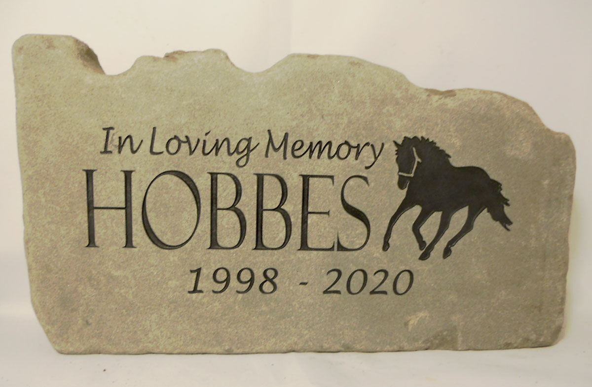 Custom Engraved Bluestone Paver Memorial for Pets with Imprint of Paw
