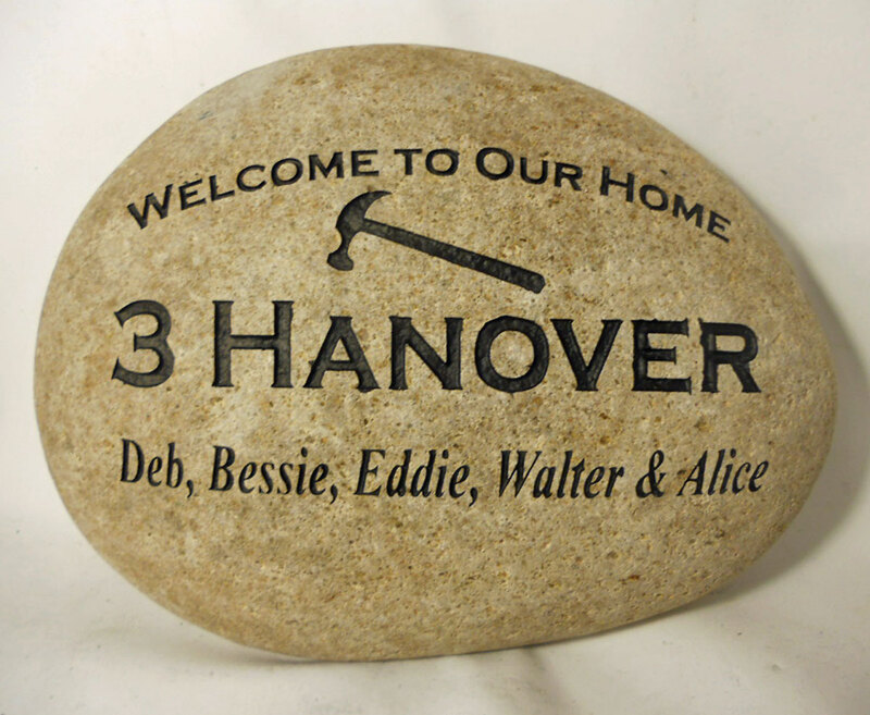 Custom Engraved Large Rock Welcome Sign