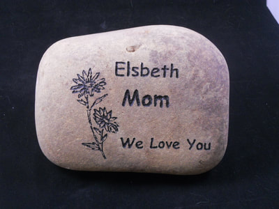 Engraved memorial rock for a mom loss