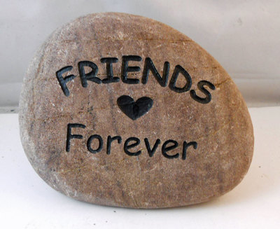 engraved pet headstone "friends forever" rock sign