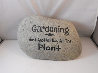 engraves rock gift for a gardener
