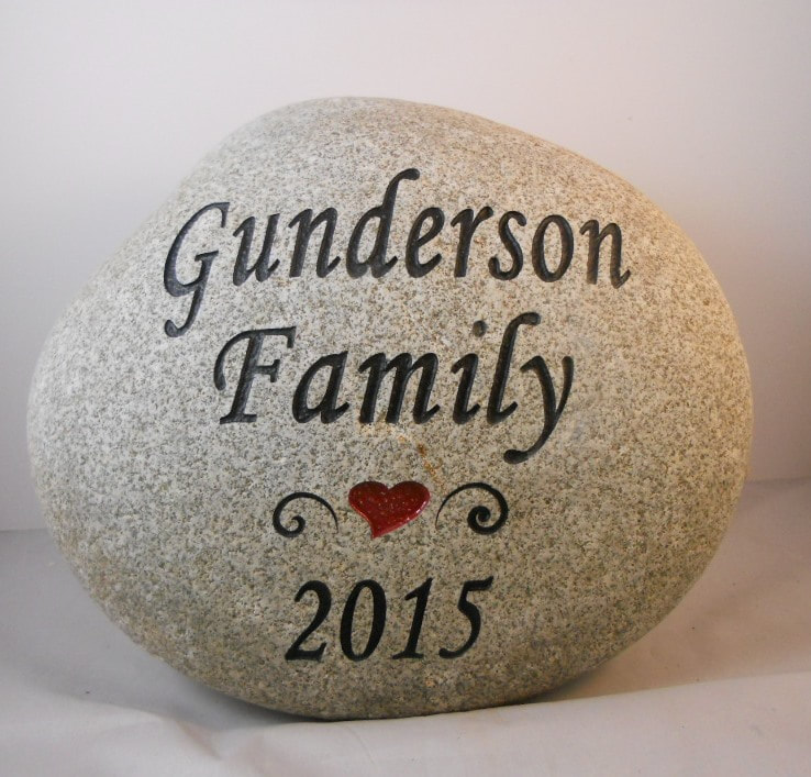 Personalized Engraved Rock slate name and love photo sign