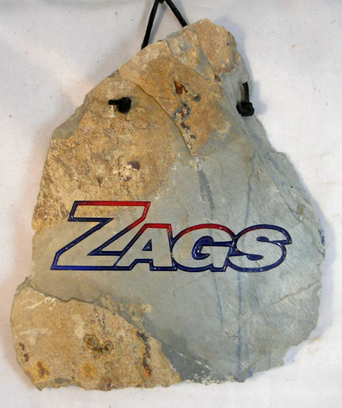 Zags (Gonzaga University) engraved stone sign