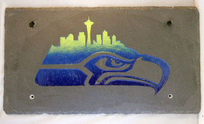 Custom engraved slate and plaque gifts for Seahawks fans