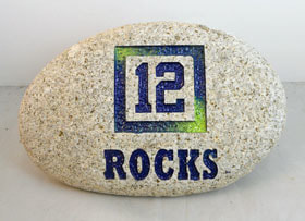 12 Rocks Seattle Seahawks engraved rock