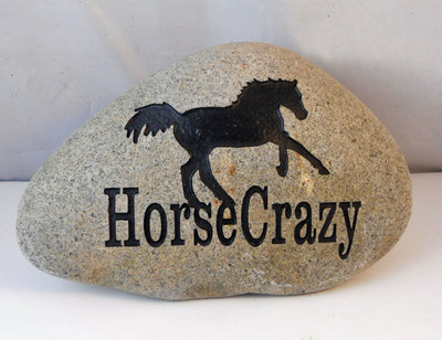 engraved rock horse lover sign gift