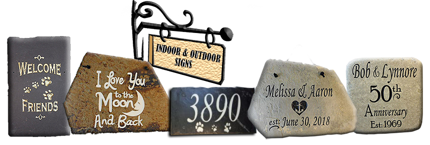 engraved rock and slate indoor and outdoor signs and plaques