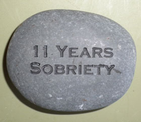 personalized engrave drug and recovery stone sign