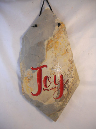 Joy
engraved stone sign