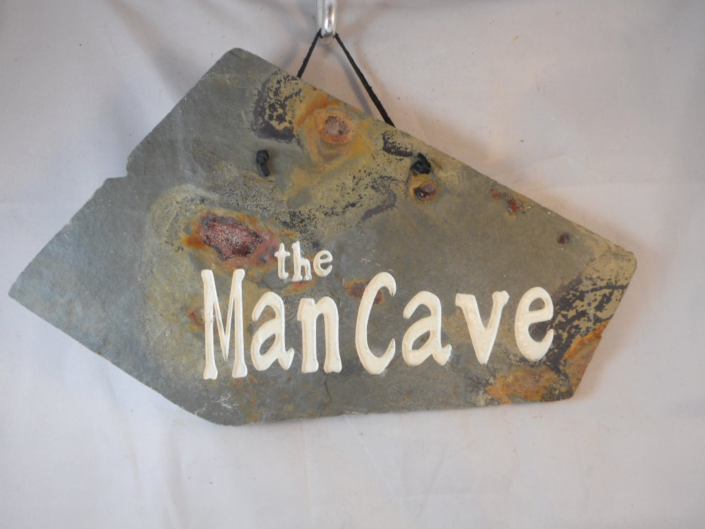 Stone plaque signs - The Man  Cave