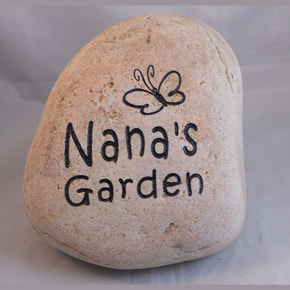 Nana's Garden engraved stone sign