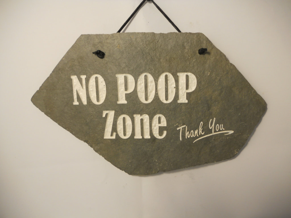 No Poop Zone  - Stone Plaque Signs