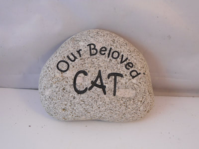 engraved rock sign for cat owners - our beloved cat - memorial